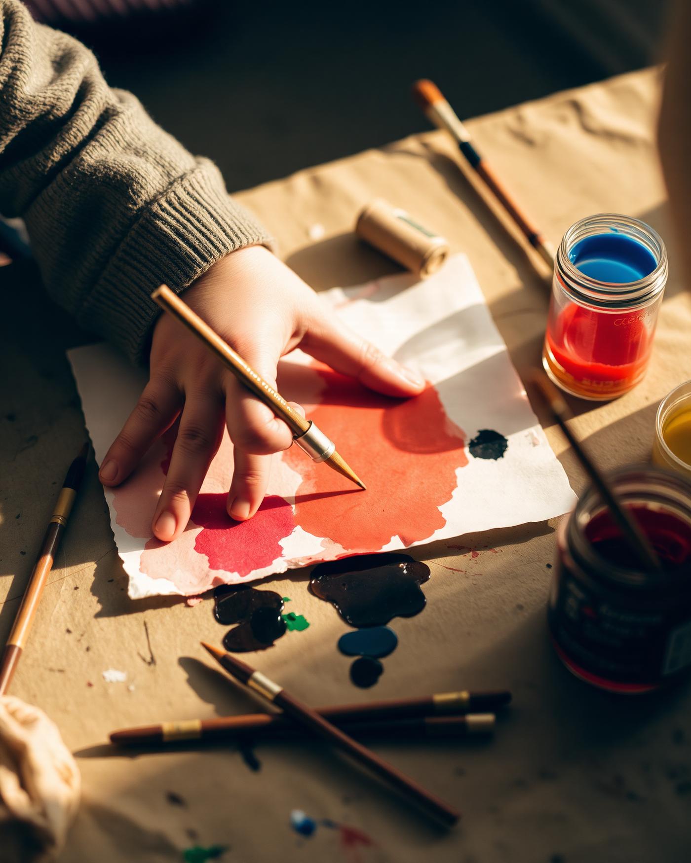 A child painting